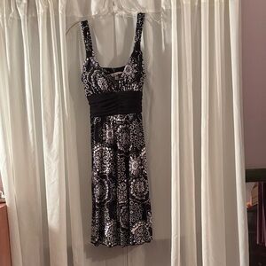 Elegant Black and White Patterned Dress